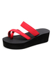 Frauen Rote Sandalen Offene spitze Plattform Beach Strand Sandalen Sandale Hausschuhe