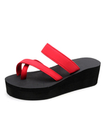 Frauen Rote Sandalen Offene spitze Plattform Beach Strand Sandalen Sandale Hausschuhe