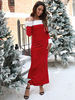 Frauen rote Weihnachten Bodyconkleider offene Schulter lange Ärmel Bleistiftkleid