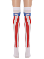 Frauen Saloon Strümpfe Amerikanische Flagge Knie Hohe Socken Karneval Kostüm Cosplay Kostüm Zubehör