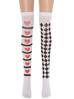 Frauen Saloon Strümpfe Plaid Herz Knie Hohe Socken Karneval Kostüm Cosplay Kostüm Zubehör