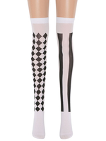 Frauen Saloon Strümpfe Plaid Strips Kniestrümpfe Karneval Kostüm Cosplay Kostümzubehör