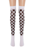 Frauen Saloon Strümpfe Poke Plaid Knie Hohe Socken Karneval Kostüm Cosplay Kostüm Zubehör