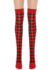 Frauen Saloon Strümpfe Rot Schwarz Plaid Knie Hohe Socken Karneval Kostüm Cosplay Kostüm Zubehör