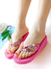 Frauen Sandalen Hausschuhe Flip Flops Rose Thong gedruckt Beach Strand Sandalen