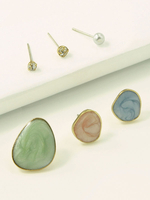 Frauen Schmuck Ohrringe Pastellgrün Geometrische Zinklegierung Chic Imitation Perle Ohrschmuck