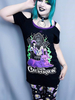 Frauen schwarz Gothic T-Shirt Kleid Gothic Cotton Top Retro Kleid