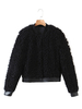 Frauen schwarze Jacke Langarm Polyester Winter-Freizeitjacke