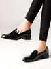 Frauen schwarze Müßiggänger wies Zehe Slip On Schuhe Freizeitschuhe