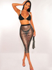 Frauen schwarzer Rock schwarzer Polyester transparenter Herbst und Winter lange Unterteile