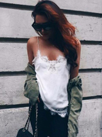 Frauen Sexy Camis Ärmelloses Spitze Sommer Top