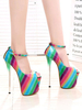 Frauen Sexy Heels Grün Peep Toe Printed Sexy High Heels Schuhe