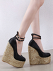 Frauen Sexy High Heels Black Square Zehen Knöchelriemen Sexy Schuhe
