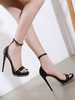 Frauen Sexy High Heels Black Square Zehen Knöchelriemen Sexy Schuhe