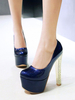 Frauen Sexy High Heels Blau Runde Zehen Sexy Schuhe