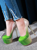 Frauen Sexy High Heels Grüne Runde Zehen Sexy Schuhe