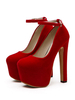 Frauen Sexy High Heels Micro Wildleder Obere Runde Toe Chunky Heel Sexy Schuhe