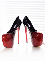 Frauen Sexy High Heels Red Square Toe Ombre Stiletto Sexy Pumps