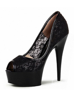 Frauen Sexy High Heels Schnalle Stilettos PU Leder Schwarz Himmel High Heel Pumps