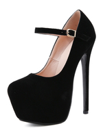 Frauen Sexy High Heels Schwarz Polyurethan Mandel Zehen Stiletto Heel Sexy Schuhe