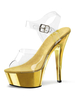 Frauen Sexy Sandalen Blond PU Leder Peep Toe Knöchelriemen Sexy Sandalen