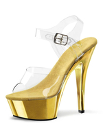 Frauen Sexy Sandalen Blond PU Leder Peep Toe Knöchelriemen Sexy Sandalen