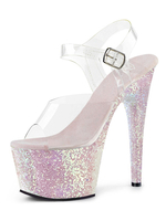 Frauen Sexy Sandalen Hellgold Leder Peep Toe 2.8 Plateausandalen