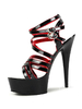 Frauen Sexy Sandalen Schwarz Open Toe Leder Riemchen Knöchelriemen High Heel Sandalen