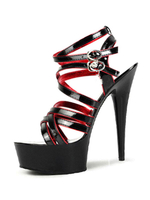 Frauen Sexy Sandalen Schwarz Open Toe Leder Riemchen Knöchelriemen High Heel Sandalen