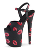 Frauen Sexy Sandalen Schwarz PU Leder Open Toe Stiletto Heel Sky High Heel Knöchelriemen Heels