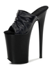 Frauen Sexy Sandalen Schwarz PU Leder Peep Toe 9.1 Sexy Platform Schuhe