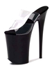 Frauen Sexy Sandalen Schwarz PU Leder Peep Toe Monk Strap 9.1 Sexy Plateausandalen