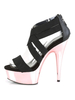 Frauen Sexy Sandalen Schwarz PU Leder Peep Toe Sexy Sandalen