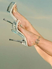 Frauen Sexy Sandalen Transparent Offene spitze Pfennigabsatz Knöchelriemen Sandale Schuhe High Heel Sandaletten