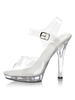 Frauen Sexy Sandalen Transparent Peep Toe Schnalle Detail High Heel Sandaletten
