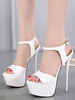 Frauen Sexy Sandalen Weiß Leder Open Toe 2.6 "6.7" Sexy Schuhe