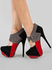 Frauen Sexy Schuhe Wildleder Platform Schnalle Detail High Heels