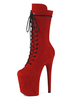 Frauen Sexy Stiefel Offene Spitze Reißverschluss Geometrische Stiletto-Absatz Rot Rave Club Oberschenkel Hohe Stiefel Overknee Stiefel
