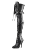 Frauen Sexy Stiefel Pointed Toe Zipper Pailletten Stiletto Heel Rave Club Schwarz Silber Oberschenkel Hohe Stiefel