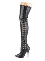 Frauen Sexy Stiefel Pointed Toe Zipper Pailletten Stiletto Heel Rave Club Schwarz Silber Overknee Stiefel