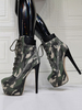 Frauen Sexy Stiefel Round Toe Slip-On Stiletto Absatz Rave Club Grüne Oberschenkel Hohe Stiefel über dem Knie Stiefel