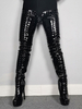 Frauen Sexy Stiefel Spitzschuh Nieten Stiletto Rave-Club über das Knie Stiefel schwarz Overknee Stiefel