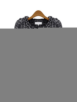Frauen Short Jacket Jewel Neck Langarm Tweed Jacken