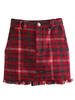 Frauen Skir Burgund Plaid Polyester Short Bottoms