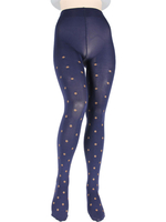 Frauen Slimming Leggings Marineblau Stylish Velvet Polka Dot Skinny Leggings