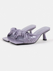 Frauen Slip-On Stöckelabsatz PU Leder Pantoletten Flieder
