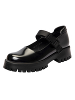 Frauen Slipper Runde Zehen Chunky Heel Casual Marry Jane Leder Damenschuhe