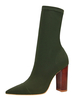 Frauen Socke Stiefel dehnbar Spitz Chunky Heel 3;7 "Booties