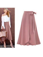 Frauen Sommer Rock Asymmetrischer langer Rock