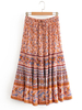 Frauen Sommerkleid Orange Polyester Bedrucktes Polyester Midi Beach Kleid